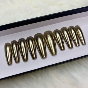 Gold Chrome Custom Press On Nails | High Quality Nails | Handmade